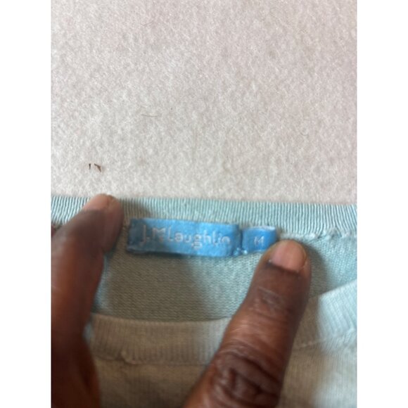 J.McLaughlin Womens Light Blue Long Sleeve Sweater Medium Cotton Blend - Picture 5 of 12